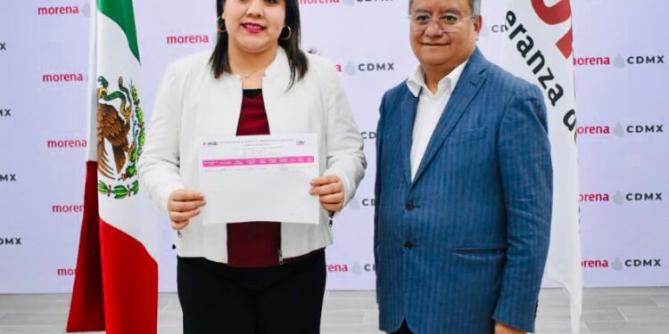 Berenice Hernández recibe registro de Morena como candidata única para la Alcaldía Tláhuac