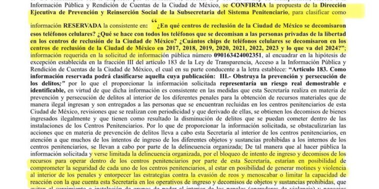 Extorsión telefónica desde penales, sin información pública en CDMX