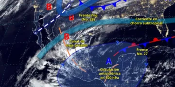 Frente frío número 31 traerá lluvias y descenso de temperatura en varias regiones del país