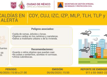 Alerta Amarilla por vientos fuertes en CDMX