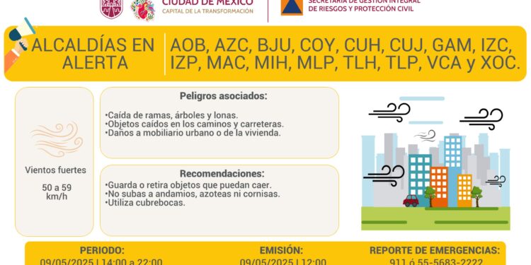 Vientos fuertes en la capital, prepárate