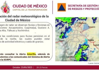 Alerta Amarilla por lluvias fuertes en CDMX