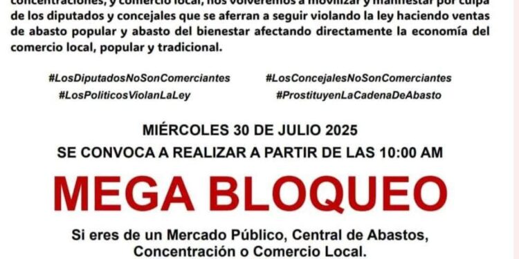 Comerciantes de mercados públicos salen a las calles