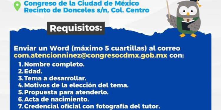 Buscan duplicar participación en Parlamento Infantil del Congreso CDMX